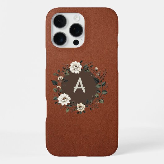 Elegant Blossom Monogram iPhone Hülle (Rückseite)