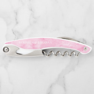 Elegant Blossom Pink Wedding Vielen Dank Kellnermesser