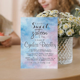 Elegant Blue 16 . Geburtstag Geburtstagsparty Einladung
