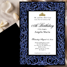 Elegant Blue 18th Birthday Debut Einladung