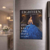 Elegant Blue 18th Magnetic Save Date Magneteinladung