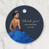 Elegant Blue 18th Thank You Tag Geschenkanhänger (Vorderseite)