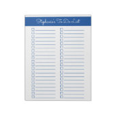 Elegant Blue 8.5x11 Two Column Checklist Notizblock (Rotiert)