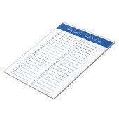 Elegant Blue 8.5x11 Two Column Checklist Notizblock (angewinkelt)