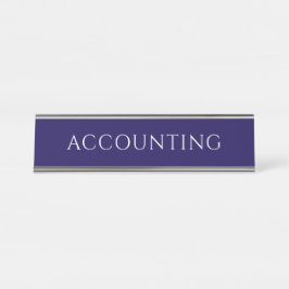 Elegant Blue Accounting Office Name Plate Schreibtischnamensplakette