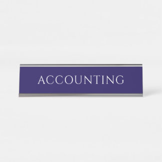 Elegant Blue Accounting Office Name Plate Schreibtischnamensplakette