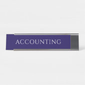 Elegant Blue Accounting Office Name Plate Schreibtischnamensplakette (Vorderseite )