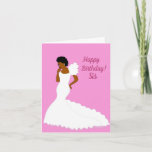 Elegant Blue African American Sister Birthday Card Karte<br><div class="desc">Diese luftige Blumenkarte zeigt eine afroamerikanische Rose mit einem wunderschönen weißen Ziegenkleid. Schicken Sie Ihrer Schwester eine herzliche Karte,  die genau das ausdrückt,  was Sie gewollt haben zu sagen.</div>