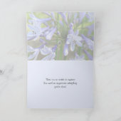 Elegant Blue Agapanthus Any Occasion dank Karte (Innenseite)