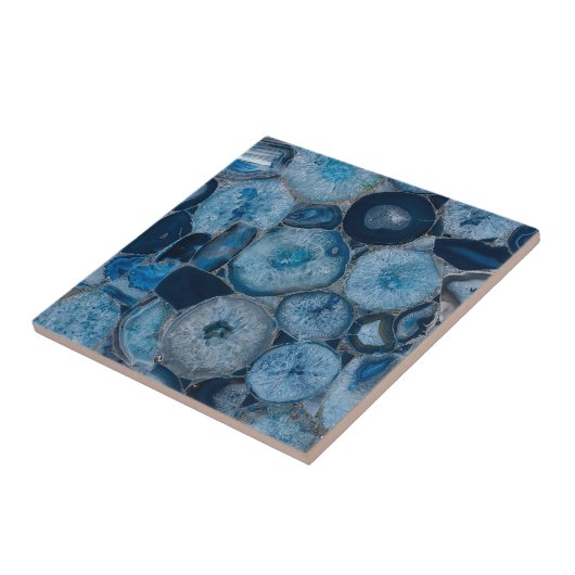 Elegant Blue Agate Gemstone Quarz Kristallschreibe Fliese (Seite)