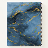 Elegant Blue Agate Geode Monogram Sketchbook Notizblock (Rückseite)