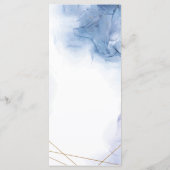 Elegant Blue Agate Hochzeit Frühjahr Menükarte (Rückseite)