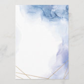 Elegant Blue Agate Hochzeit Frühjahrsmenü Menükarte (Rückseite)