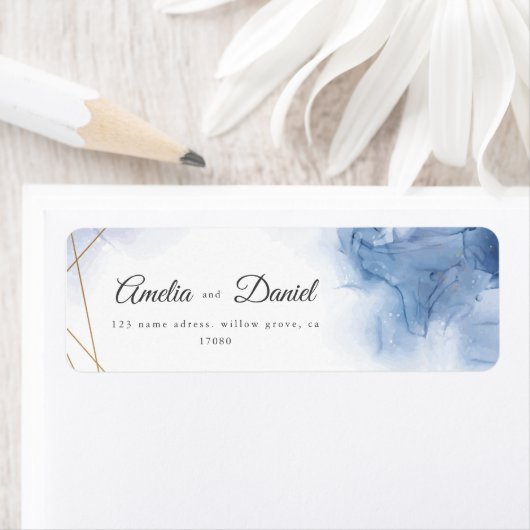 Elegant Blue Agate Hochzeitsmarke (Insitu)