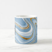 Elegant Blue Agate Monogram Name Kaffeetasse (Mittel)