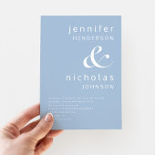 Elegant Blue Ampersand Wedding Einladung