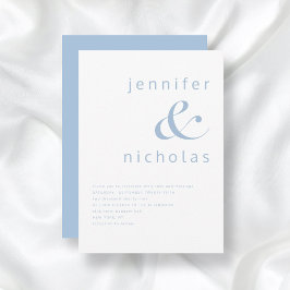 Elegant Blue Ampersand Wedding Einladung