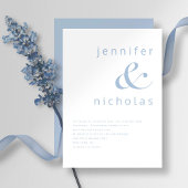 Elegant Blue Ampersand Wedding Einladung