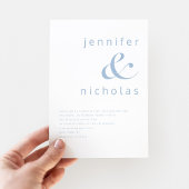 Elegant Blue Ampersand Wedding Einladung