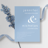 Elegant Blue Ampersand Wedding Einladung