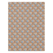 Elegant Blue and Beige Floral Design Tischdecke (Vorderseite)