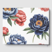 Elegant Blue and Burnt Orange Floral Wedding  Gästebuch (Rückseite)