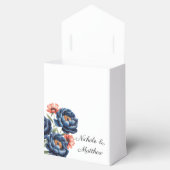 Elegant Blue and Burnt Orange Floral Wedding Geschenkschachtel (Geöffnet)