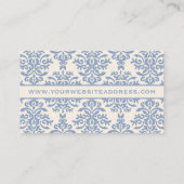 Elegant Blue and Cream Damask Letter L Visitenkarte (Rückseite)