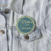 Elegant Blue and Cream Leaf Mother of the Groom Button (Beispiel)