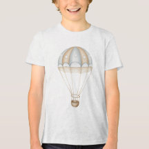 Elegant Blue and Cream Watercolor Hot Air Balloon