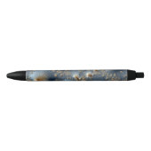 Elegant Blue and Gold Abstract Black Ink Pen Kugelschreiber (Vorderseite)