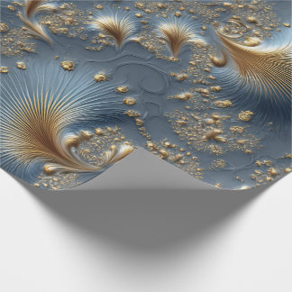 Elegant Blue and Gold Abstract Luxury Wrapping Pap Geschenkpapier