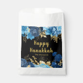 Elegant Blue and Gold Flowers Hanukkah Party Geschenktütchen (Vorderseite)