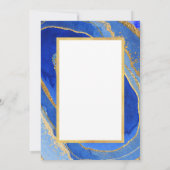 Elegant Blue and Gold Geode | Taufe Einladung (Rückseite)