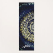 Elegant Blue and Gold Mandala Abstrakte Art Yoga Yogamatte (Vorderseite)