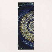 Elegant Blue and Gold Mandala Abstrakte Art Yoga Yogamatte (Rückseite)