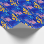 Elegant Blue and Gold Menorah Happy Hanukkah Geschenkpapier<br><div class="desc">Elegantes Blue and Gold Menorah Happy Hanukkah Wrapping Paper mit blauer Marmorstruktur,  rosa Aquarellfarben Blume & Hanukkah Kerzen.Ein einzigartiges Geschenkpapier für Hanukkah.</div>