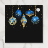 Elegant Blue and Gold Ornament Christmas Geschenkanhänger (Rückseite)