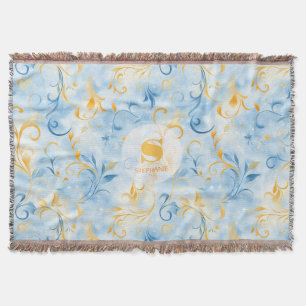 Elegant Blue and Gold Paisley Inspiriert Leaf Decke