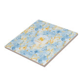 Elegant Blue and Gold Paisley Inspiriert Leaf Fliese (Seite)
