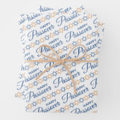 Elegant Blue and Gold Star von David Happy Passove Geschenkpapier Set (Beispiel)