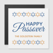 Elegant Blue and Gold Star von David Happy Passove Magnetkarte (Vorne/Hinten)