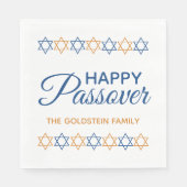 Elegant Blue and Gold Star von David Happy Passove Serviette (Vorderseite)