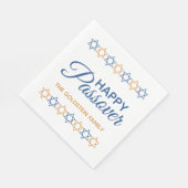 Elegant Blue and Gold Star von David Happy Passove Serviette (Ecke)