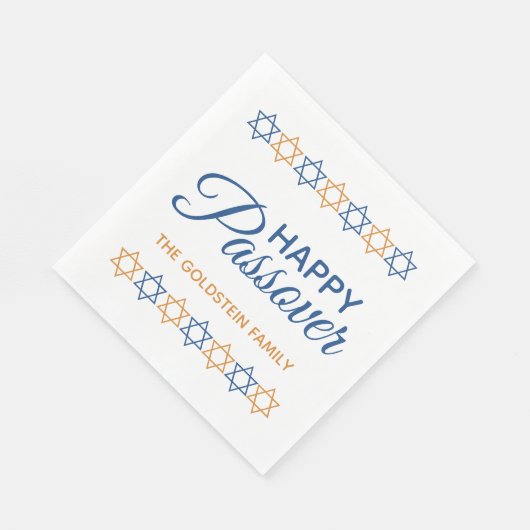 Elegant Blue and Gold Star von David Happy Passove Serviette (Ecke)