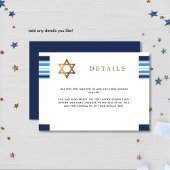 Elegant Blue and Gold Tallit Bar Mitzvah Details Begleitkarte