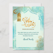 Elegant Blue and Gold with marble texture Iftar Einladung (Rückseite)