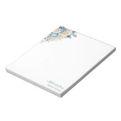 Elegant Blue and Ivory Rose Custom Notizblock (Rotiert)