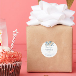 Elegant Blue and Ivory Rose Wedding Runder Aufkleber