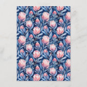 Elegant Blue and Pink Floral Pattern Begleitkarte (Rückseite)